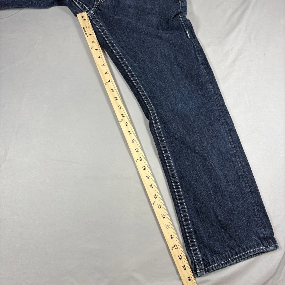 Vintage True Religion Bobby Jeans Mens 33 Made USA Y2K White Horseshoe Stitch